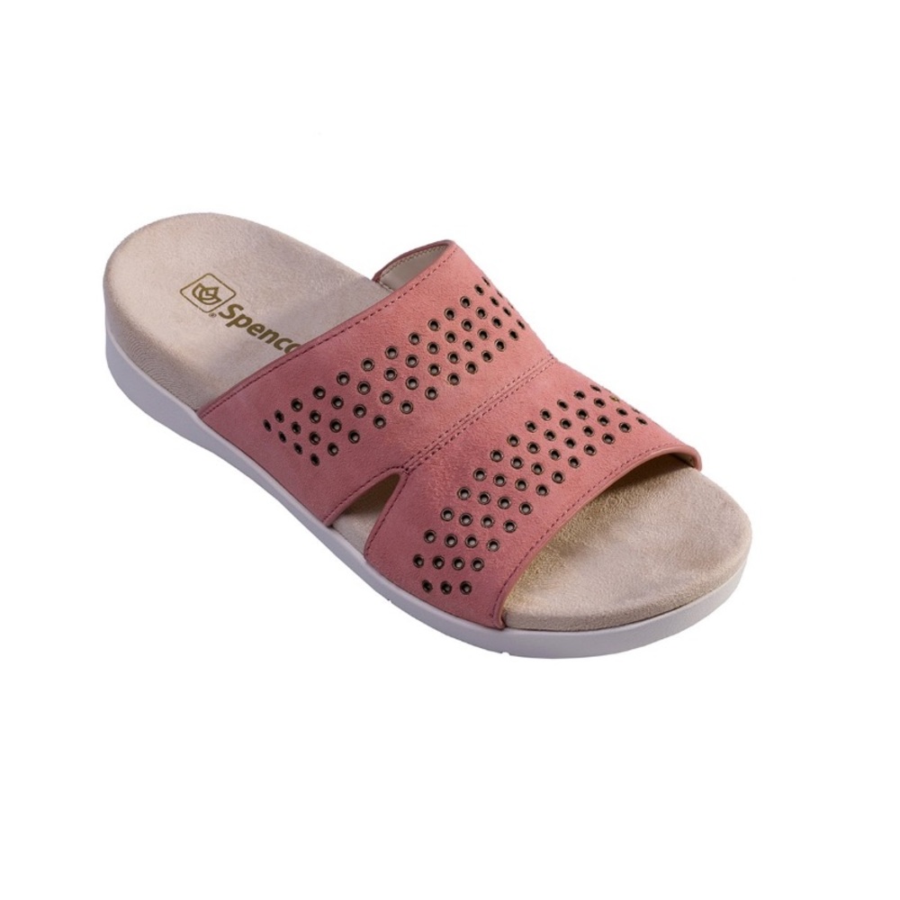 Spenco Pale Blush Twilight Stud Leather Sandals Women’s Size 8.5 Wide (READ ALL)